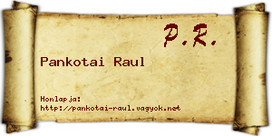 Pankotai Raul névjegykártya